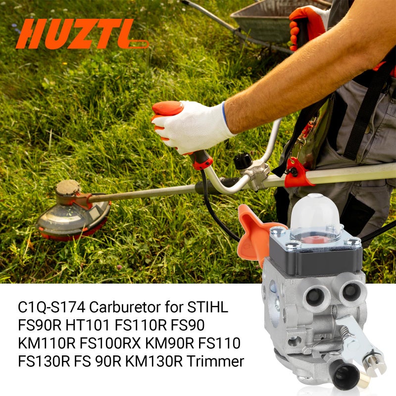 HUZTL FS 90 R Carburetor kit for Stihl FS90R FS90 FS110R FS100 KM90R KM90 FS100RX FS110 KM110R HT100 HT101 Trimmer Weed Eater C1Q-S174 Carb - Image 2